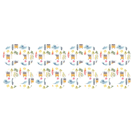 Peelz Aloha Surf Medtronic Guardian Connect Patch Tape - Pump Peelz Patch Medical Tape White Smoke 4-Pack Medtronic CGM Tape