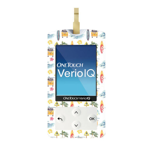 Peelz Aloha Surf for OneTouch Verio IQ Glucometer Peelz/Stickers White Smoke