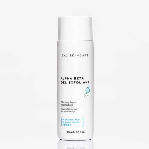 DCL Skincare Alpha Beta Gel Exfoliant Bottle White Smoke