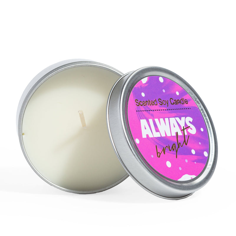 Lizush Trio of Tin Soy Candle - Scented with Bergamot and Lavender Essential oils White Smoke