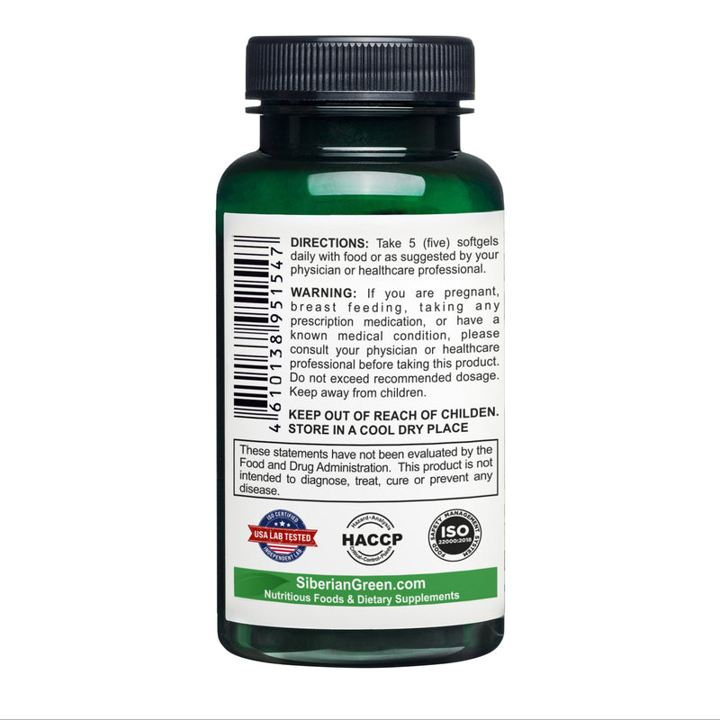 SiberianGreen.com Siberian Green Amaranth Seed Oil Capsules – 200 Softgels | Cold Pressed & Unrefined Cooking Oils White Smoke