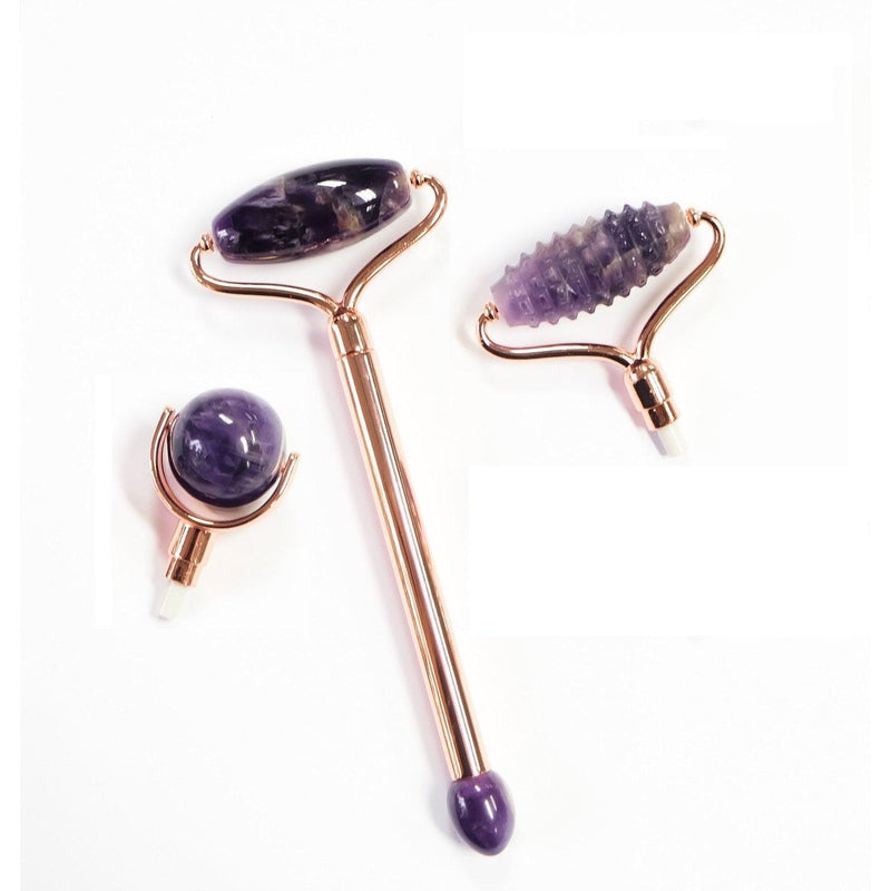 ZAQ Skin & Body Changeable Amethyst Facial Roller - 3 Heads Dark Slate Gray