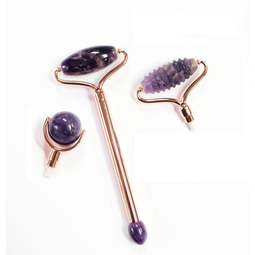 ZAQ Skin & Body Changeable Amethyst Facial Roller - 3 Heads Dark Slate Gray