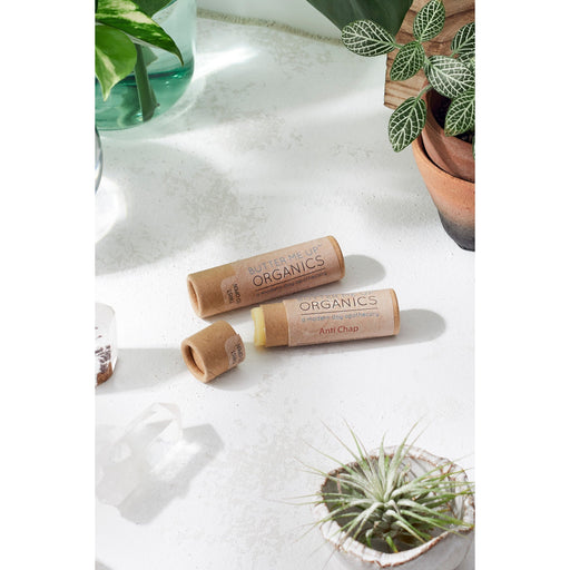 Butter Me Up Organics Organic Anti-Chap Lip Balm / Chapped Lips / Organic Lip Moisturizer / PAPERBOARD Tube Face Light Gray