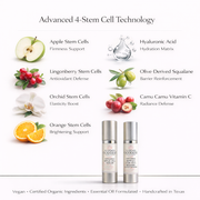 Glimmer Goddess® Organic Skin Care Cellular Renewal Duo – Apple Stem Cell Serum + Moisturizer Lotion & Moisturizer White Smoke