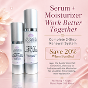 Glimmer Goddess® Organic Skin Care Cellular Renewal Duo – Apple Stem Cell Serum + Moisturizer Lotion & Moisturizer Misty Rose