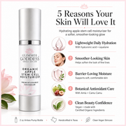 Glimmer Goddess® Organic Skin Care Organic Apple Stem Cell Moisturizer – Anti-Aging Treatment Lotion & Moisturizer White Smoke