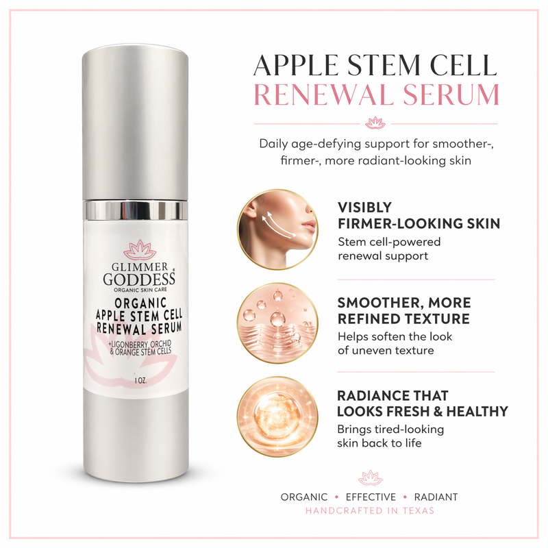 Glimmer Goddess® Organic Skin Care Organic Apple Stem Cell Anti-Aging Serum Serums White Smoke