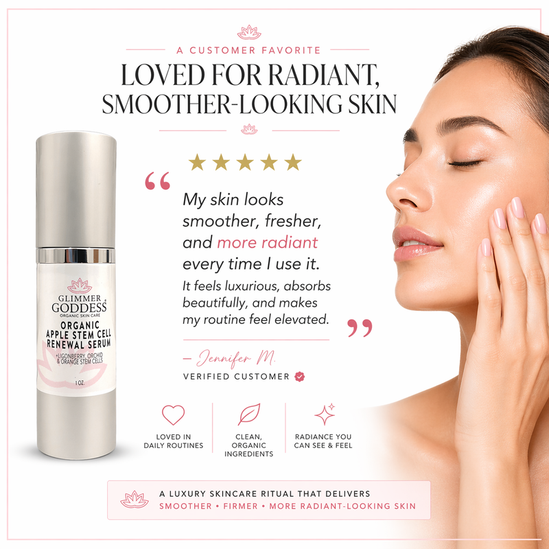 Glimmer Goddess® Organic Skin Care Organic Apple Stem Cell Anti-Aging Serum Serums White Smoke