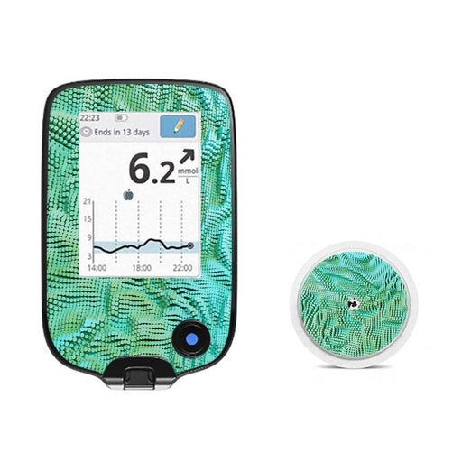 Peelz Aqua Ripple Freestyle Libre 2 Peelz/Stickers White Smoke Receiver + Sensor
