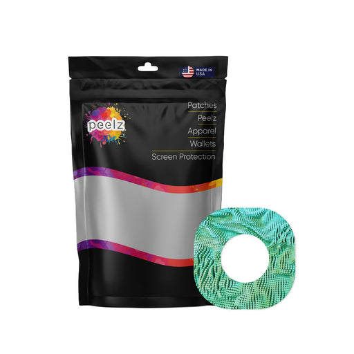 Peelz Aqua Ripple Dexcom G7 and Stelo Patch Tape - Pump Peelz Patch Medical Tape White Smoke 12-Pack (Set of 12 Patches),1-Single (One Patch)