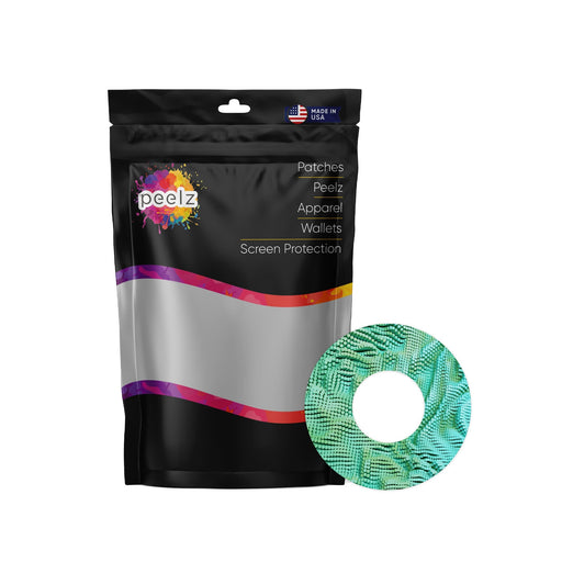 Peelz Aqua Ripple Patch  Tape Designed for the FreeStyle Libre 2 Patch Medical Tape White Smoke 12-Pack Libre 2 (Set of 12 Patches),1-Single (One Patch)