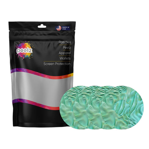 Peelz Aqua Ripple Patch Tape Designed for the FreeStyle Libre 3 Plus & Lingo Patch Medical Tape White Smoke 4-Pack (Set of 4 Patches)