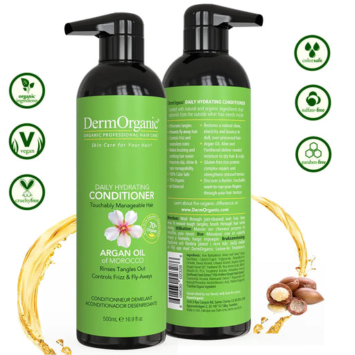 DermOrganic Official Shop Dermorganic Daily Hydrating Conditioner 16.9 Oz Hydrating Conditioner Yellow Green