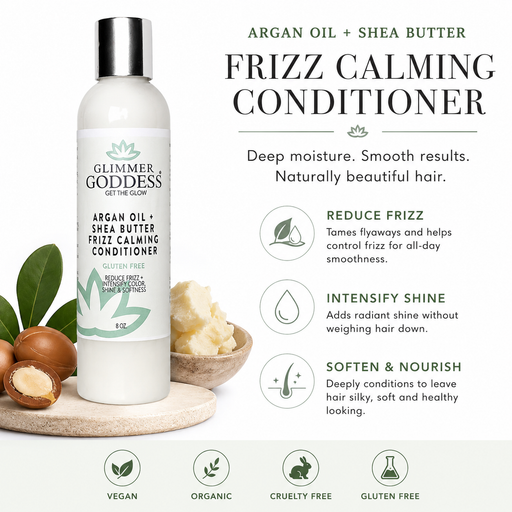 Glimmer Goddess® Organic Skin Care Organic Argan Oil Hair Conditioner – Deep Moisture & Frizz Control Hair Care White Smoke