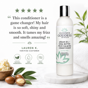 Glimmer Goddess® Organic Skin Care Organic Argan Oil Hair Conditioner – Deep Moisture & Frizz Control Hair Care White Smoke