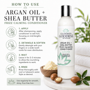Glimmer Goddess® Organic Skin Care Organic Argan Oil Hair Conditioner – Deep Moisture & Frizz Control Hair Care White Smoke