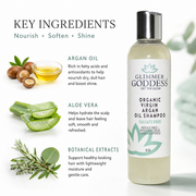 Glimmer Goddess® Organic Skin Care Organic Sulfate-Free Shampoo with Argan Oil for Healthy Hair Hair Care White Smoke