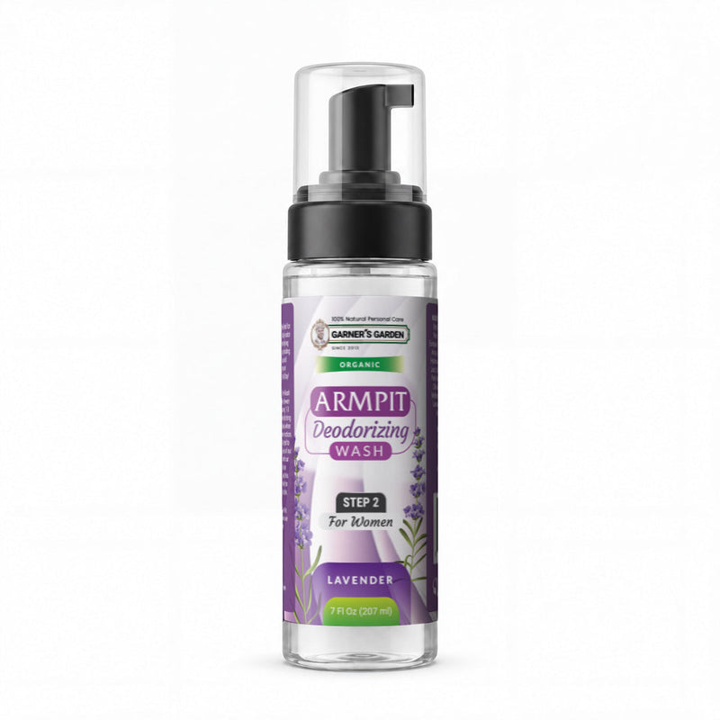 Garner's Garden Armpit Deodorizing Foaming Wash | Organic | Oxygenated Armpit Wash White Smoke Women's Foaming Armpit Wash Lavender / 7oz Foamer (Recommended)