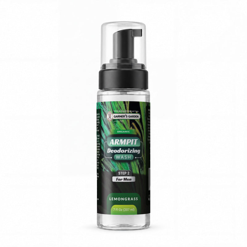 Garner's Garden Armpit Deodorizing Foaming Wash | Organic | Oxygenated Armpit Wash White Smoke Men's Foaming Armpit Wash Lemongrass / 7oz Foamer (Recommended)