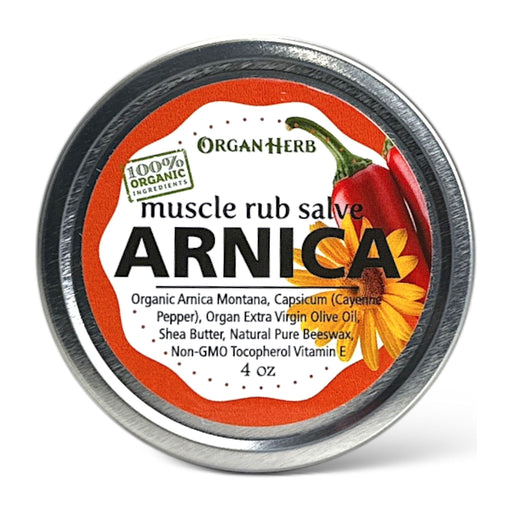 OrganHerb OrganHerb Organic Arnica and Capsicum Muscle Rub Salve 4 oz, Botanical Comfort Balm for Muscles and Joints Organic Salves Dim Gray