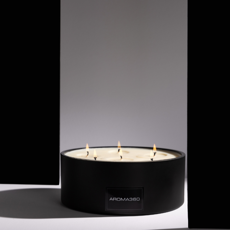 Aroma360 My Way 6-Wick Candle Candle Black White,Black