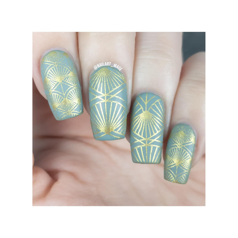 UberChic Beauty Art Deco Refinement Stamping Plate Gray