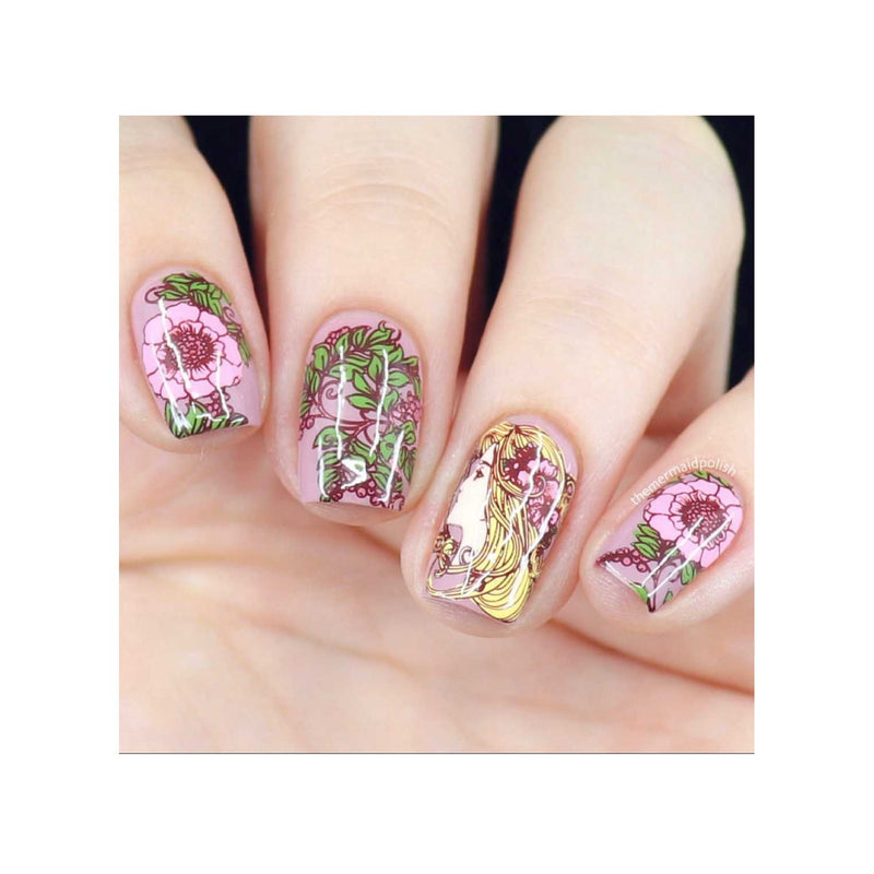 UberChic Beauty Art Nouveau Stamping Plate Light Pink