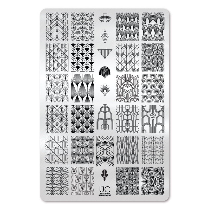 UberChic Beauty Art Deco Refinement Stamping Plate Light Gray