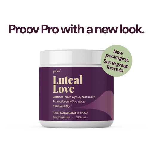 Proov Luteal Love Implantation Supplement Support White Smoke