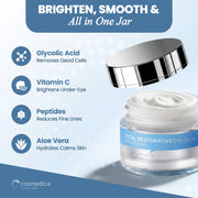 Cosmedica Skincare Cosmedica Skincare Eye Cream 0.7 Ounce | Anti-Aging Hydration Eye Cream with Green Tea Caffeine Peptide Complex | Lightweight Non-Greasy Formula for Dark Circles Puffiness Wrinkles Fine Lines Moisturizers Alice Blue