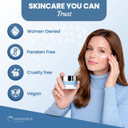 Cosmedica Skincare Cosmedica Skincare Eye Cream 0.7 Ounce | Anti-Aging Hydration Eye Cream with Green Tea Caffeine Peptide Complex | Lightweight Non-Greasy Formula for Dark Circles Puffiness Wrinkles Fine Lines Moisturizers Alice Blue