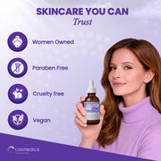 Cosmedica Skincare Cosmedica Skincare Matrixyl 3000 Peptide Serum with Hyaluronic Acid | Hydrating Lightweight Face Serum for Sensitive Skin | Firming Serum with Aloe Vera Vitamin E | 2oz Thistle 2 Oz. (60 ML)