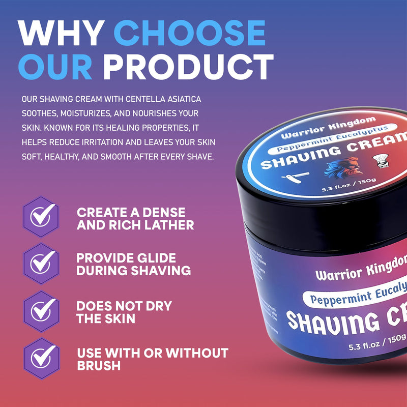 WhollyKaw WhollyKaw Warrior Kingdom Luxury Shaving Cream - Peppermint Eucalyptus Shaving Cream Slate Gray