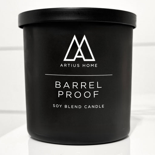 Artius Man Barrel Proof Wood Wick Candle – Whiskey, Oak, and Bourbon Warmth (10 oz) candle Black