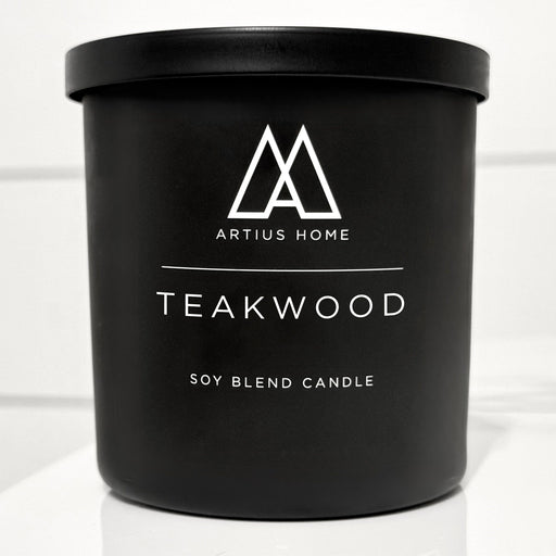 Artius Man Teakwood Wood Wick Candle – Clean, Masculine, Everyday Sophistication (10 oz) candle Black