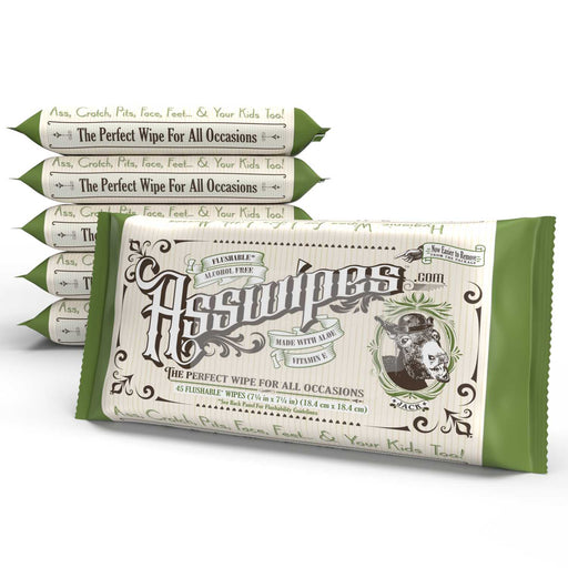 Fresh Body FB® Asswipes 45ct Flow Pack (select quantity) Adult Hygienic Wipes Light Gray 6 Packs