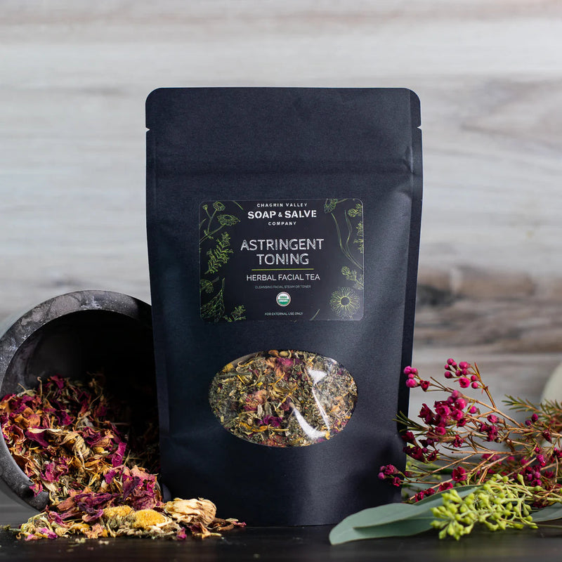 Chagrin Valley Soap & Salve Tea: Astringent Toning Blend Facial Steam & Toner Facial Tea Gray 1 Bag
