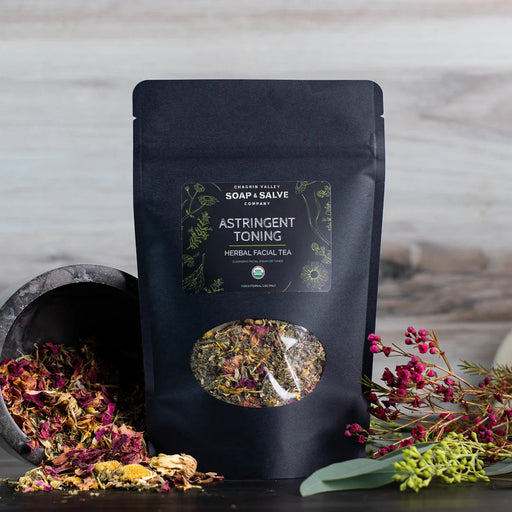 Chagrin Valley Soap & Salve Tea: Astringent Toning Blend Facial Steam & Toner Facial Tea Gray 1 Bag