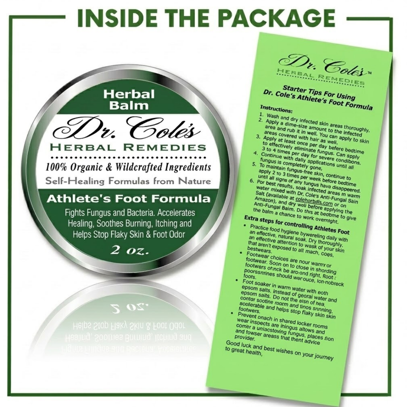 COLEHERBALS LLC 09 - Dr. Cole's Organic Athlete’s Foot Treatment Herbal White Smoke