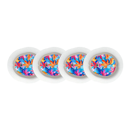 Peelz Autumn Leaves Designed for the DEXCOM G7 and Stelo Transmitter Peelz/Stickers White Smoke 4-pack (Set of 4 Stickers)