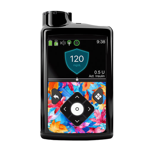 Peelz Autumn Leaves for Medtronic MiniMed 770G & 780G Peelz/Stickers Black Whole System Peelz (front back + clip),Front Peelz,Back and Clip Peelz