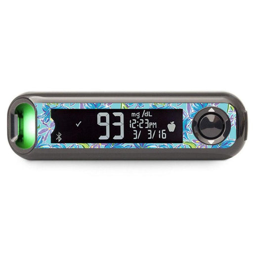 Peelz Azul Flowers for Bayer Contour© Next One Glucometer Peelz/Stickers Dark Slate Gray