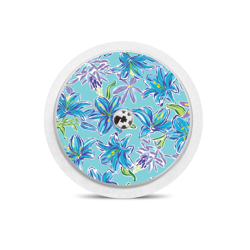 Peelz Azul Flowers for Freestyle Libre 2 Peelz/Stickers White Smoke Sensor Only