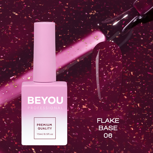nbmsupply BEYOU Professional Flake base 06(Fall collection) 15ML Dark Red