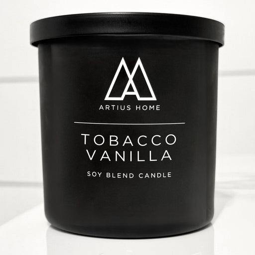 Artius Man Tobacco Vanilla Wood Wick Candle – Warm, Smooth, and Comforting (10 oz) candle Black