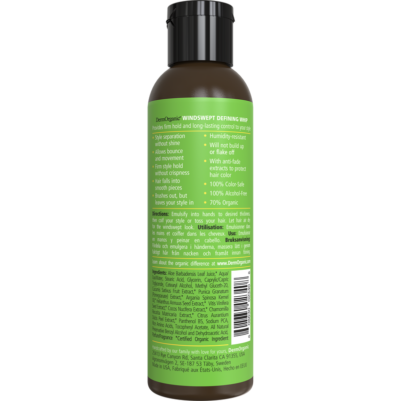 DermOrganic Official Shop Windswept Hair Defining Whip Styling Yellow Green 5.1 fl oz (150ml)