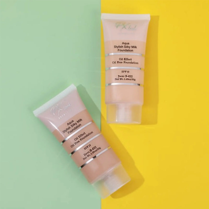 Prolux Cosmetics Aqua Stylish Silky Milk Oil Free Foundation Face Foundation Goldenrod 1 Natural Beige,2 Soft Ivory,3 Creamy Beige,4 Medium Beige,5 Soft Beige,6 Dark Beige,11 Golden Natural,12 Nude Fair,13 Honey,14 Honey Fair,15 Golden Dark,16 Spiced Almond