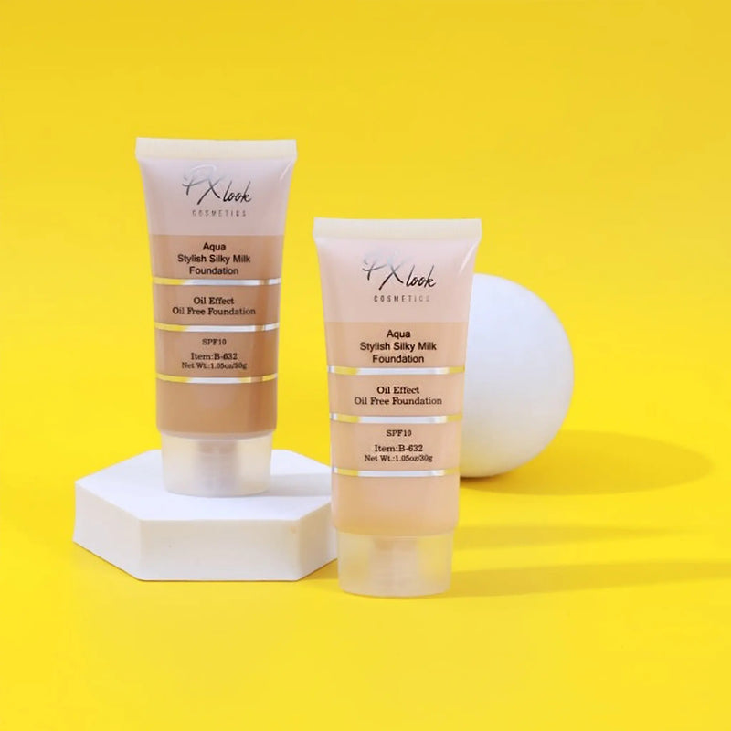 Prolux Cosmetics Aqua Stylish Silky Milk Oil Free Foundation Face Foundation Gold 1 Natural Beige,2 Soft Ivory,3 Creamy Beige,4 Medium Beige,5 Soft Beige,6 Dark Beige,11 Golden Natural,12 Nude Fair,13 Honey,14 Honey Fair,15 Golden Dark,16 Spiced Almond