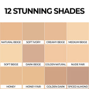 Prolux Cosmetics Aqua Stylish Silky Milk Oil Free Foundation Face Foundation Tan 1 Natural Beige,2 Soft Ivory,3 Creamy Beige,4 Medium Beige,5 Soft Beige,6 Dark Beige,11 Golden Natural,12 Nude Fair,13 Honey,14 Honey Fair,15 Golden Dark,16 Spiced Almond